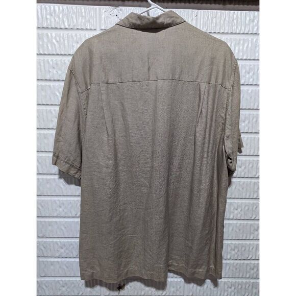 Cubavera Men's Tan Linen Short-Sleeve Button-Down Shirt Size XL - Picture 5 of 6
